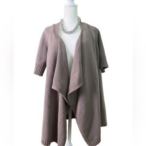 Active Seller! Ann Taylor Taupe/Beige Short Sleeved Cardigan Large